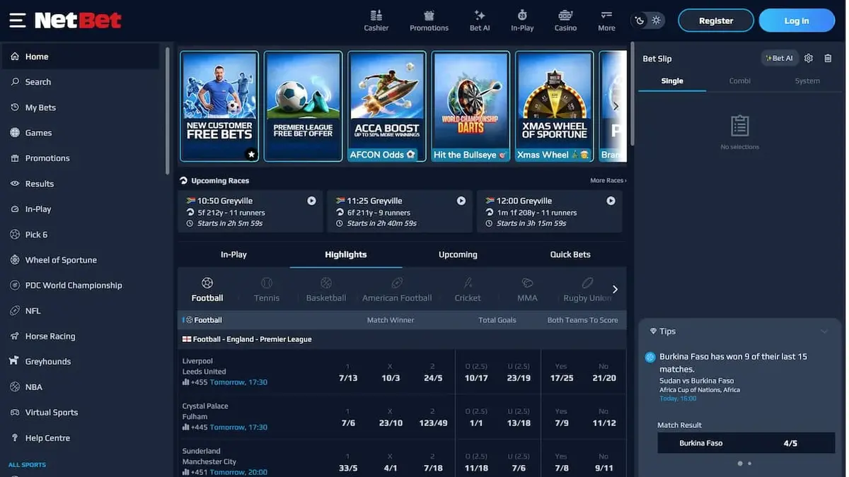 NetBet screenshot